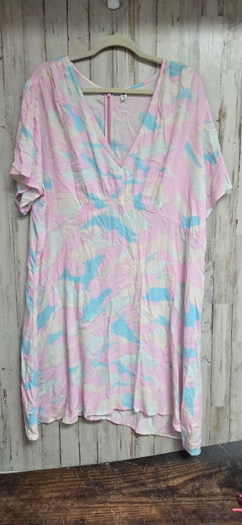 PINK/BLUE BP NEW COLOR SWIRL DRESS, LADIES 3X