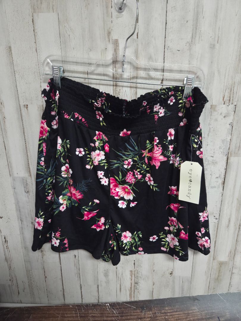 BLACK EYE CANDY NEW FLORAL SHORTS, LADIES 3X