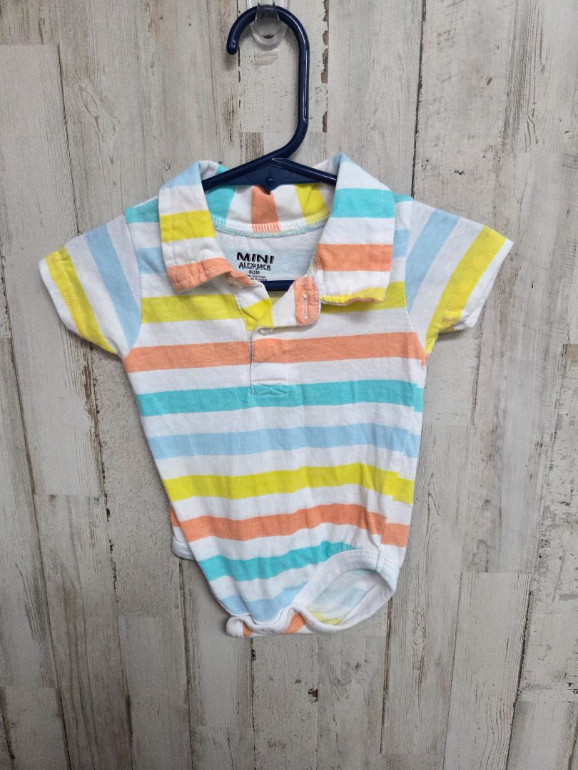 MULTI ALEX & JACK STRIPED ONESIE, BOY 0/3M