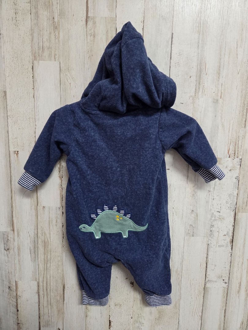NAVY CARTERS HOODED FLEECE JUMPSUIT, BOY 3M