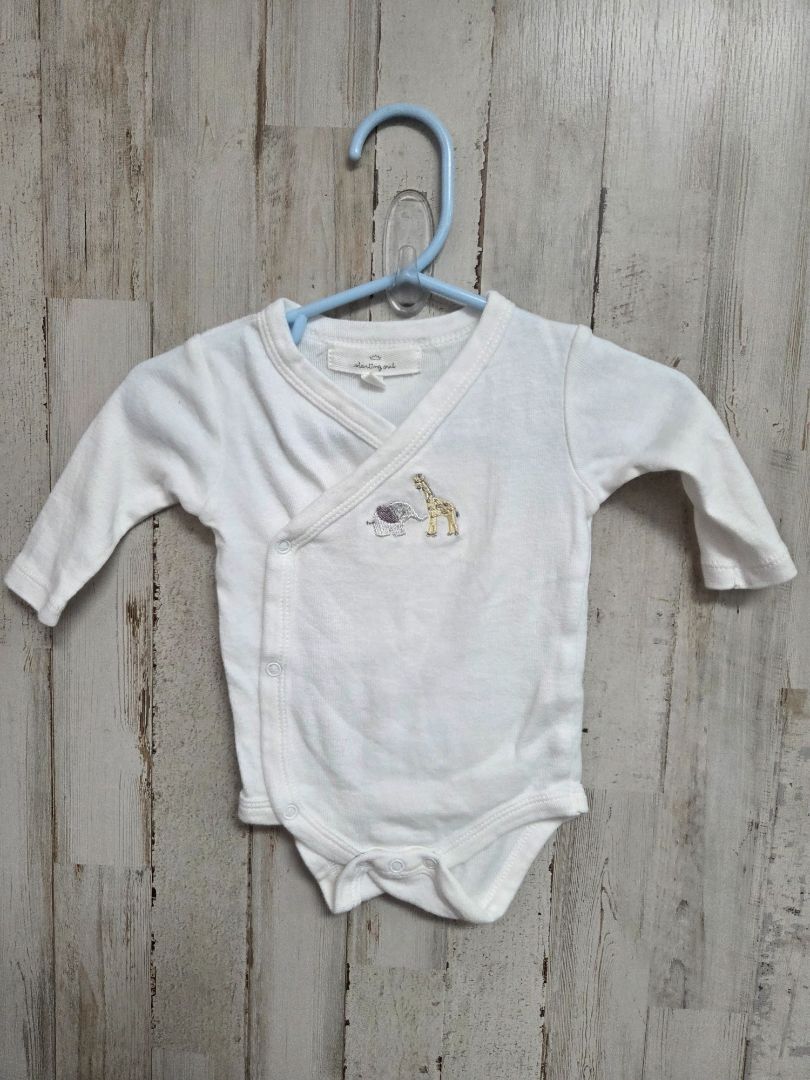 WHITE STARTING OUT ANIMAL ONESIE, BOY 3M
