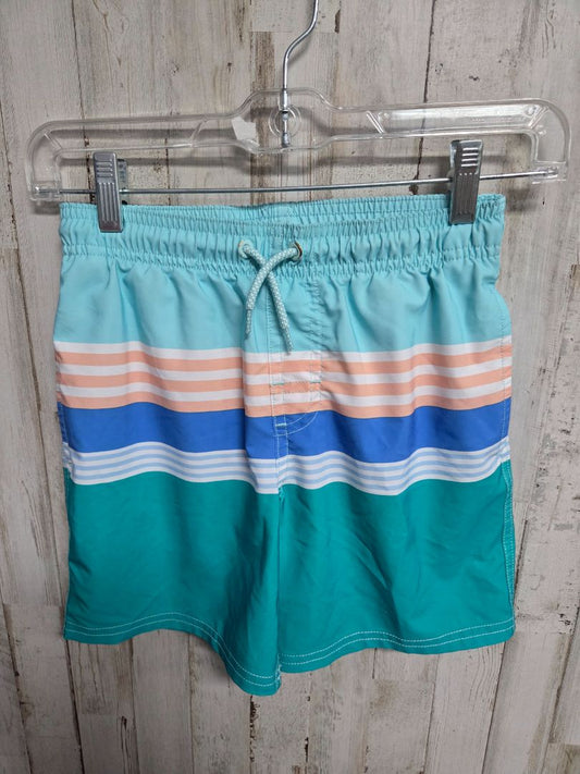 BLUE/GREEN WONDER NATION STRIPE SWIM SHORTS, BOY 8