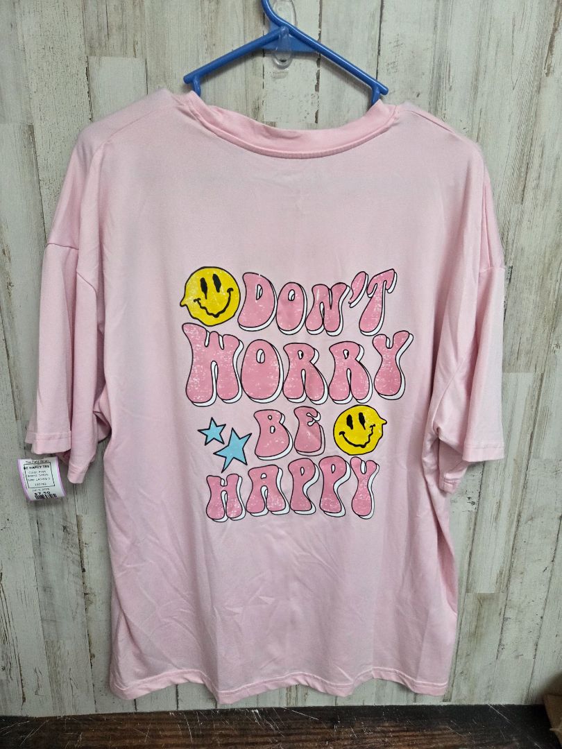 PINK SHEIN BE HAPPY TEE, LADIES S