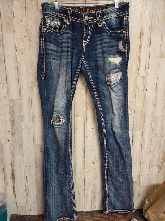 DENIM ROCK REVIVAL SZ29 DISTRESS JEAN, LADIES M