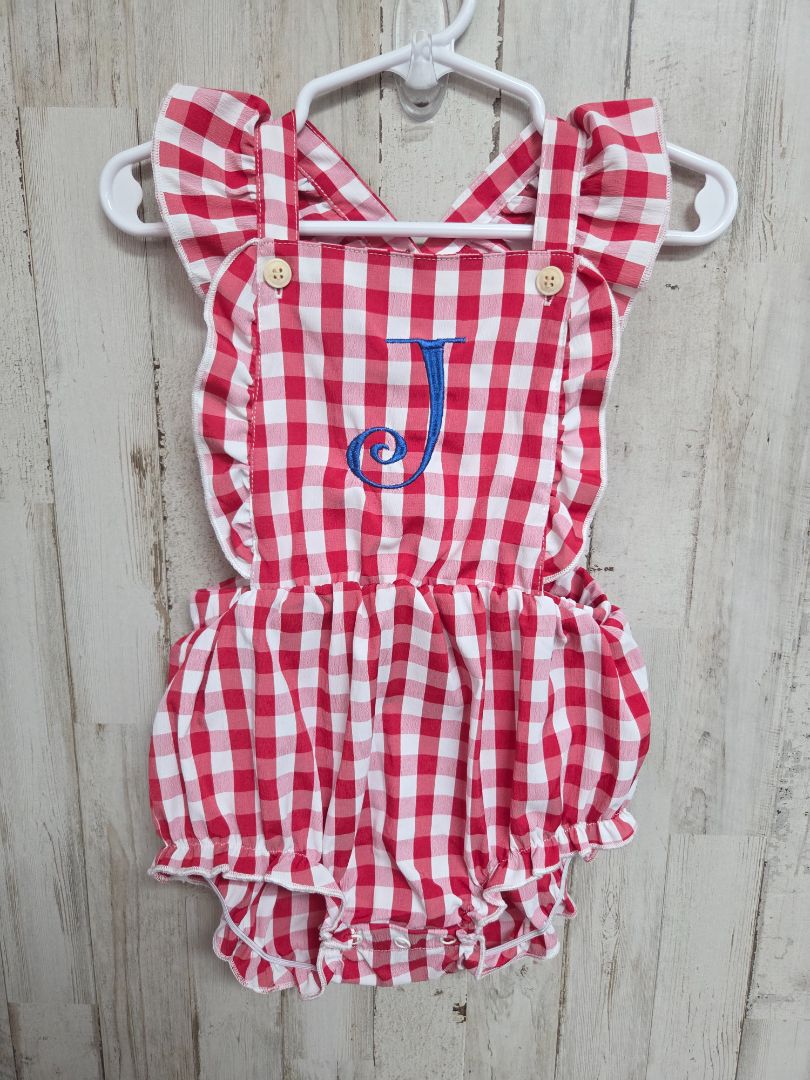 RED SHEIN J GINGHAM ROMPER, GIRL 18-24M