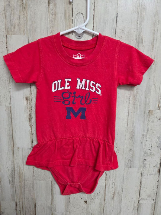 RED WES AND WILLY OLE MISS ONESIE, GIRL 24M