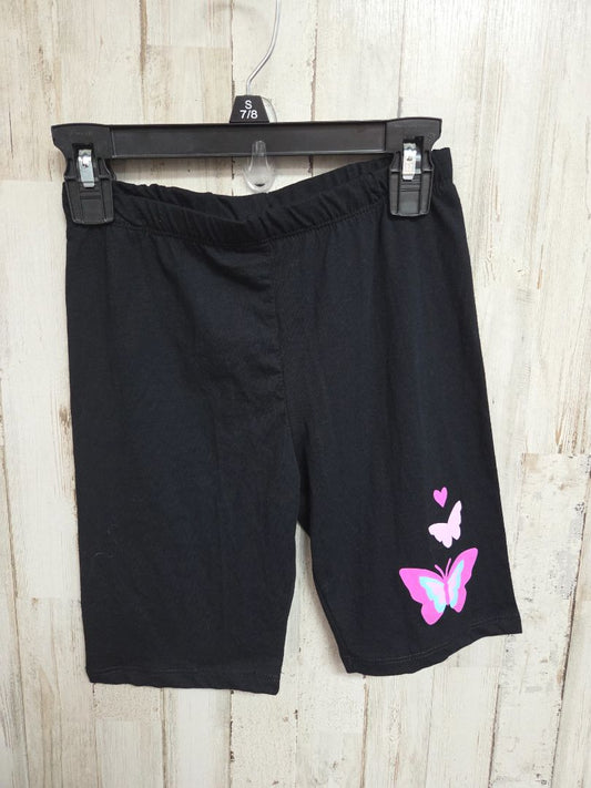 BLACK PINK VELVET BUTTERFLY SHORTS, GIRL 10/12