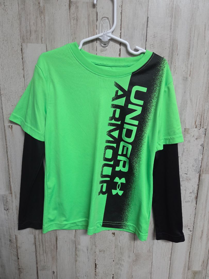 LIME UNDER ARMOUR TITLE TEE, BOY 6/7