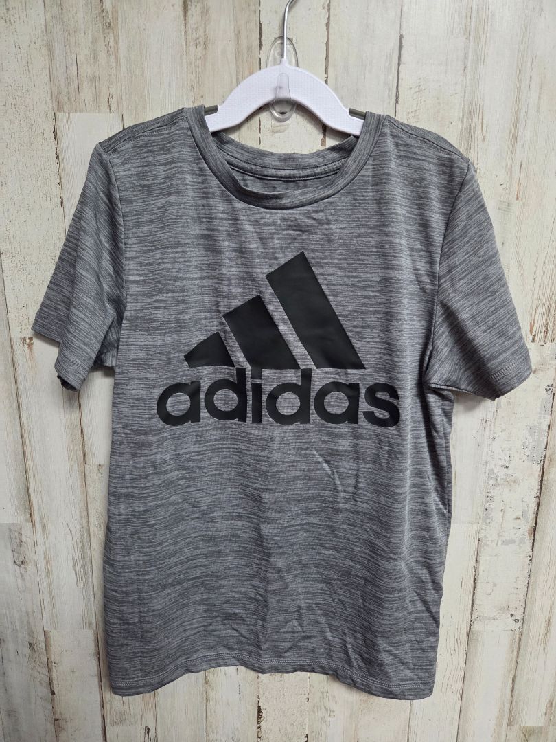 HEATHER GREY ADIDAS LOGO TEE, BOY 8