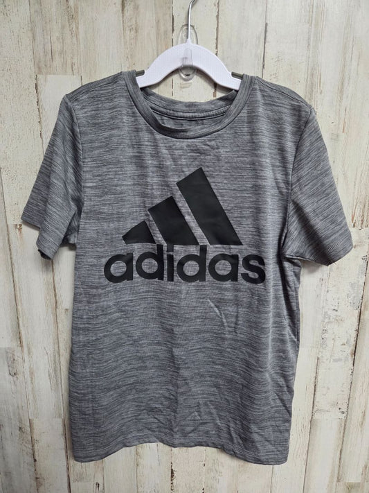 HEATHER GREY ADIDAS LOGO TEE, BOY 8