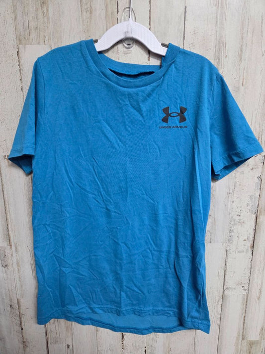 BLUE UNDER ARMOUR LOGO TEE, BOY 10/12