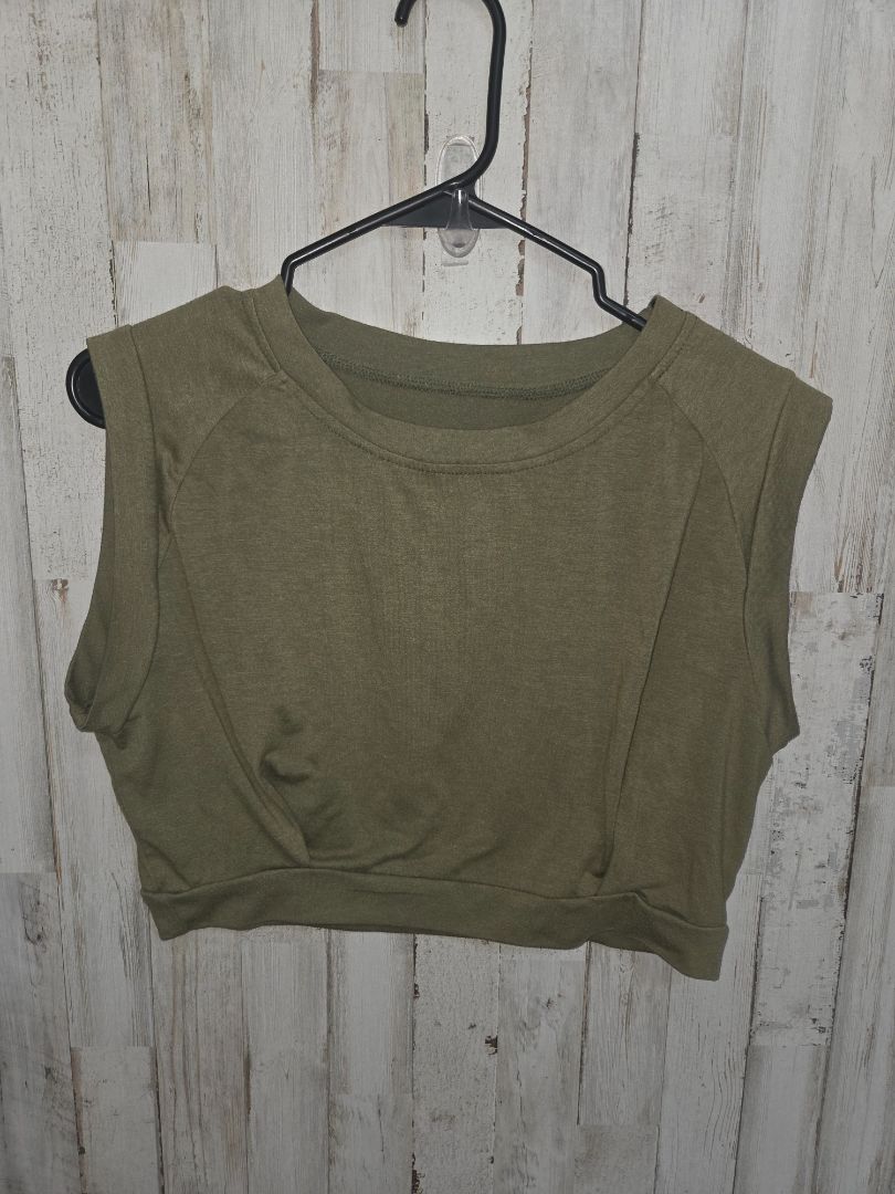 olive  crop top, LADIES S
