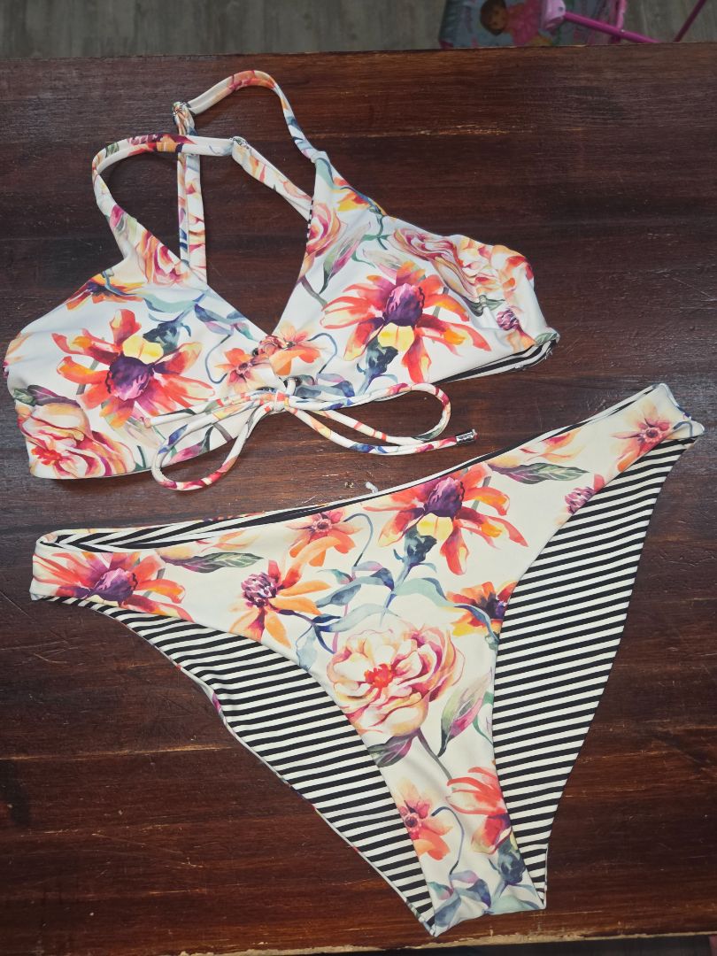 white  reversable bikini, LADIES S