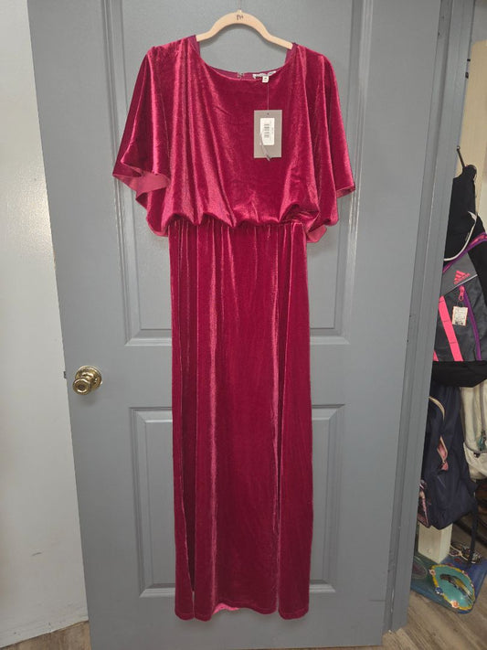 pink SEE AND BE SEEN NEW velvet maxi dress, LADIES M