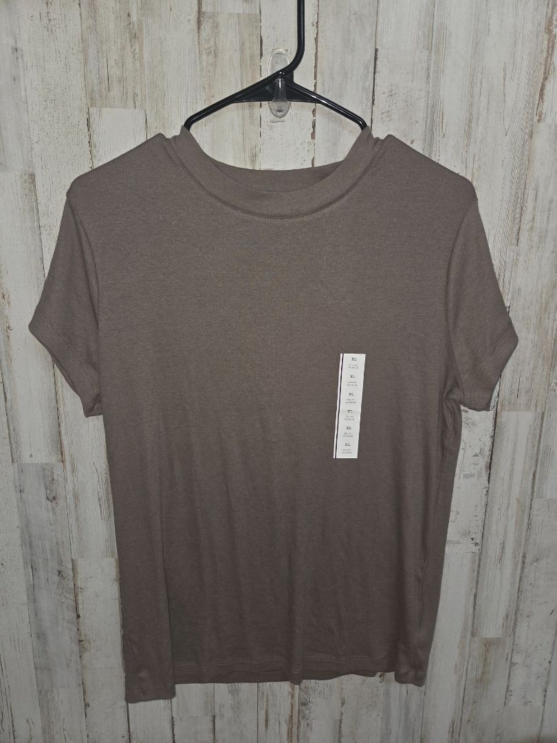 brown a new day NEW ribbed short sleeve, LADIES XL