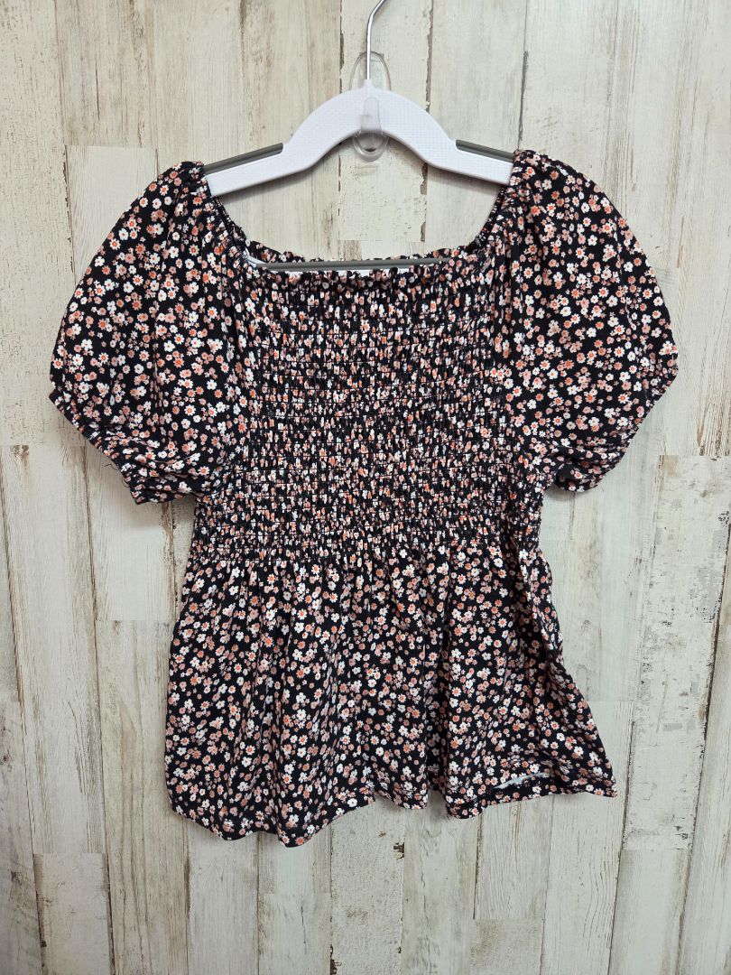 black heartland arrow smoked floral top, girl 10/12