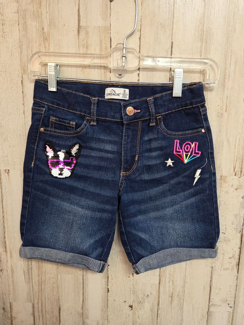 denim jordache patch shorts, girl 10