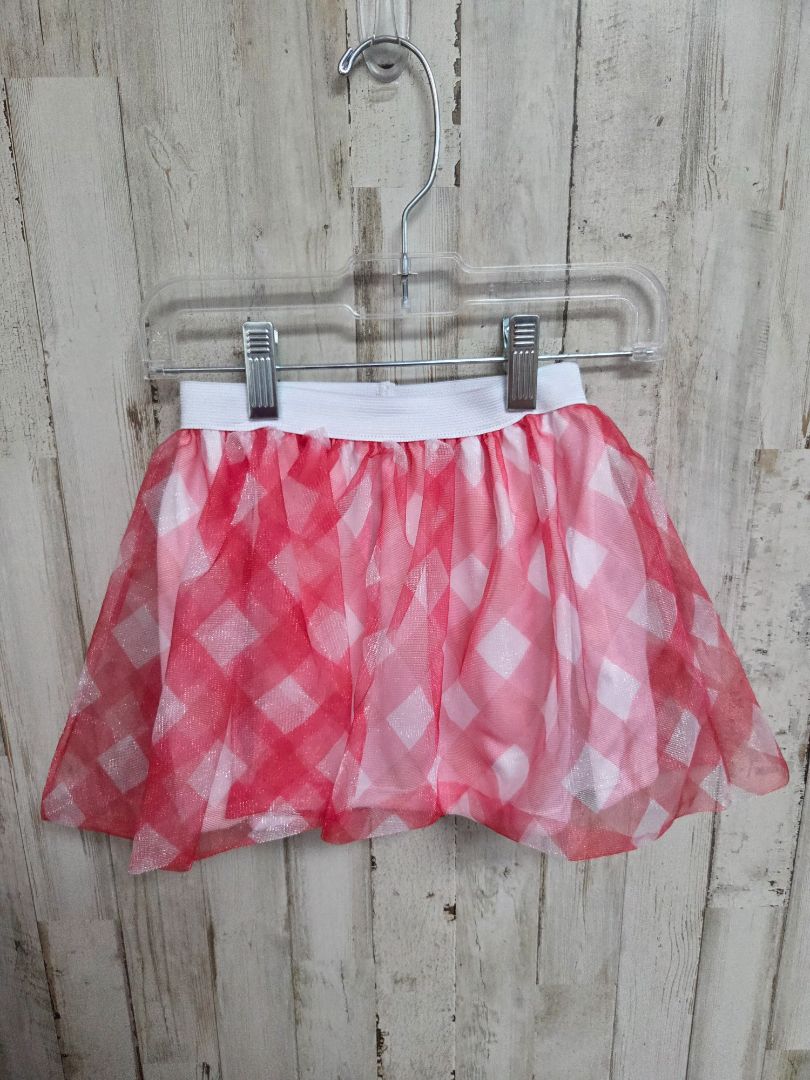 red disney gingham mesh skirt, girl 2t