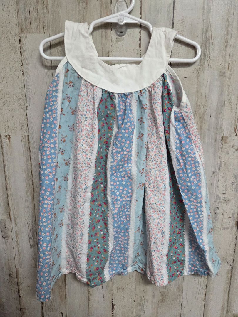 blue  patchwork dress, girl 3t