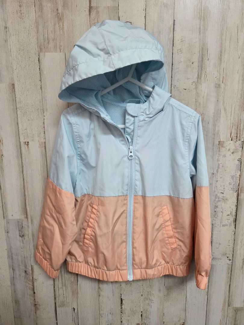 blue/tan wonder nation colorblock windbreaker, girl 4t