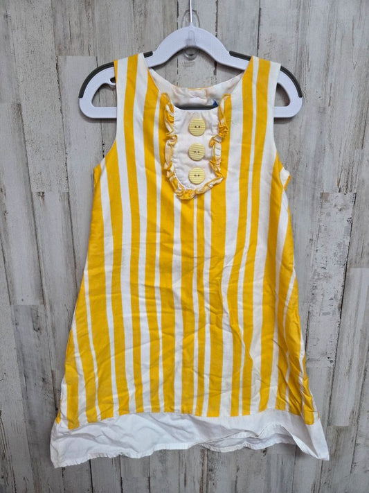 yellow donita striped button dress, girl 6