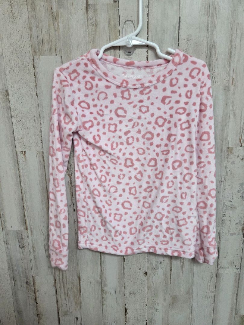 pink cat& jack fleece cheetah top, girl 6