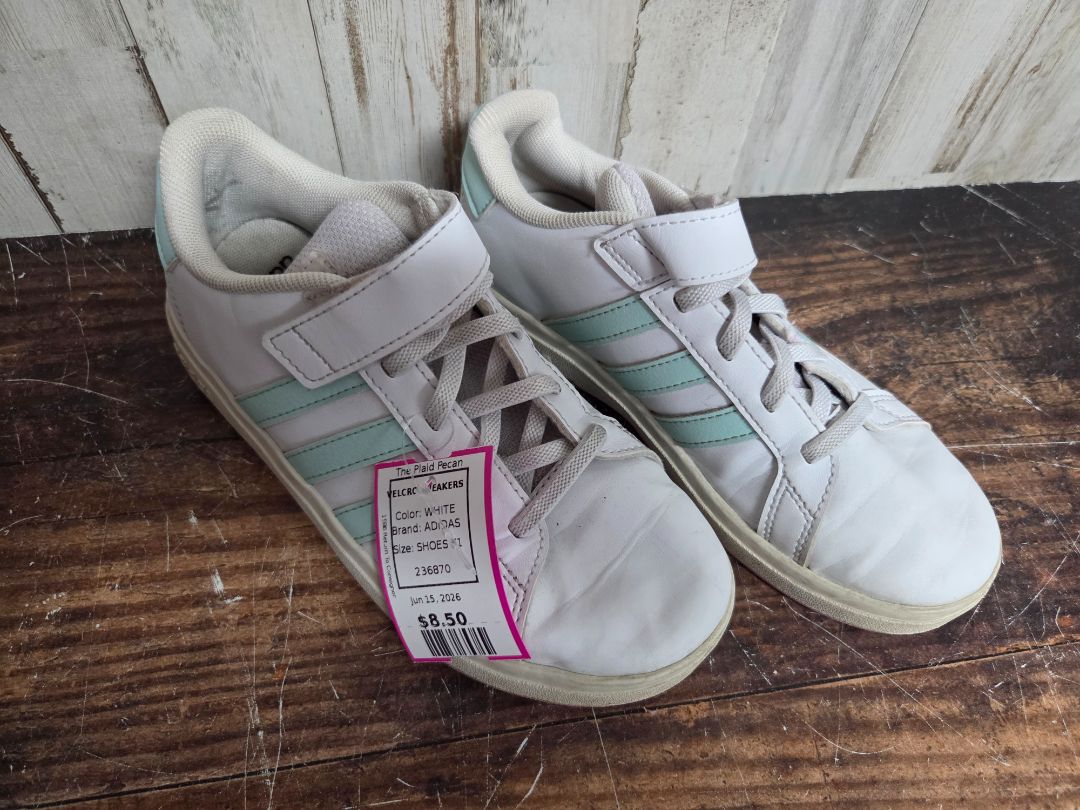 WHITE ADIDAS VELCRO SNEAKERS, SHOES Y1