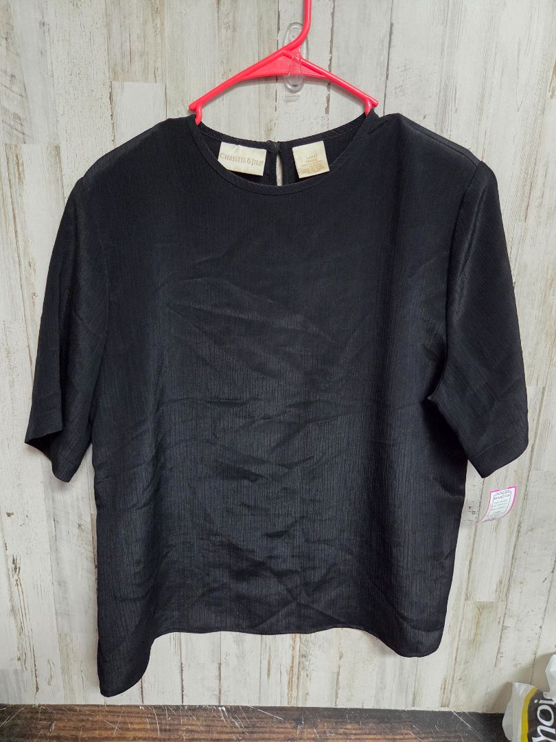 BLACK CHRISTIE & JILL TEXTURED TOP, LADIES L