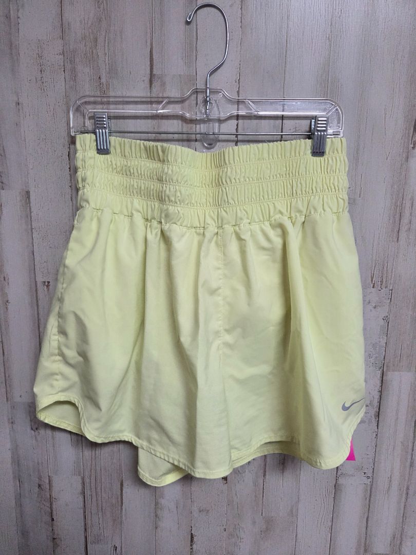 YELLOW NIKE HI RISE SHORTS, LADIES XL