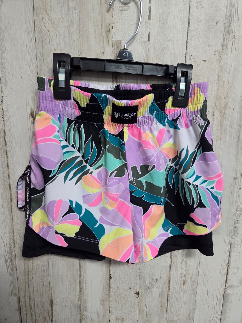 PURPLE JUSTICE HIBISCUS SHORTS, GIRL 7/8