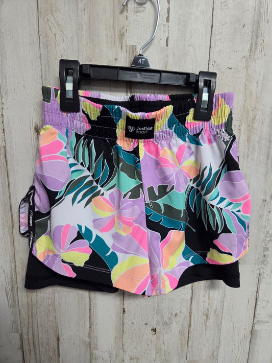 PURPLE JUSTICE HIBISCUS SHORTS, GIRL 7/8