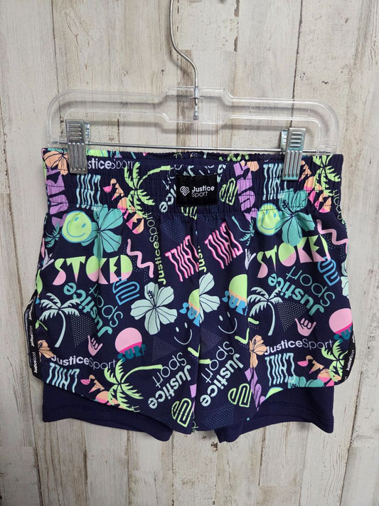 NAVY JUSTICE HIBISCUS SHORTS, GIRL 10