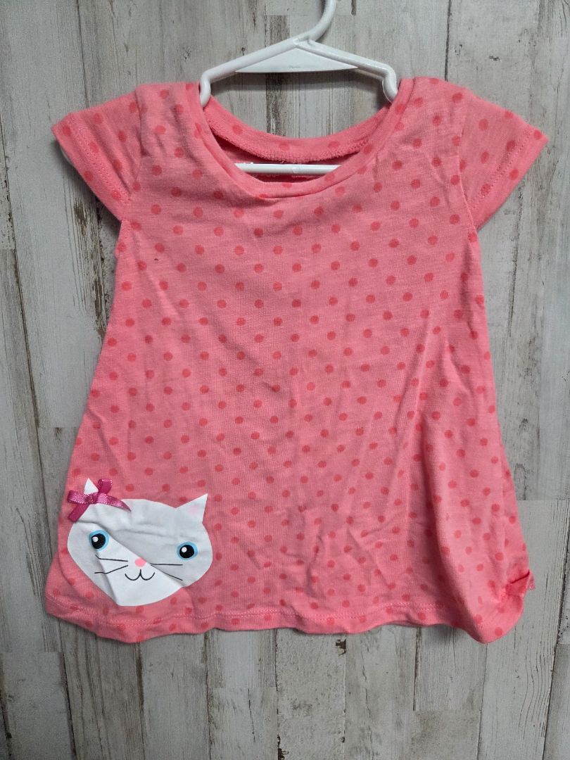 PINK KIDGETS DOTTED CAT DRESS, GIRL 12M