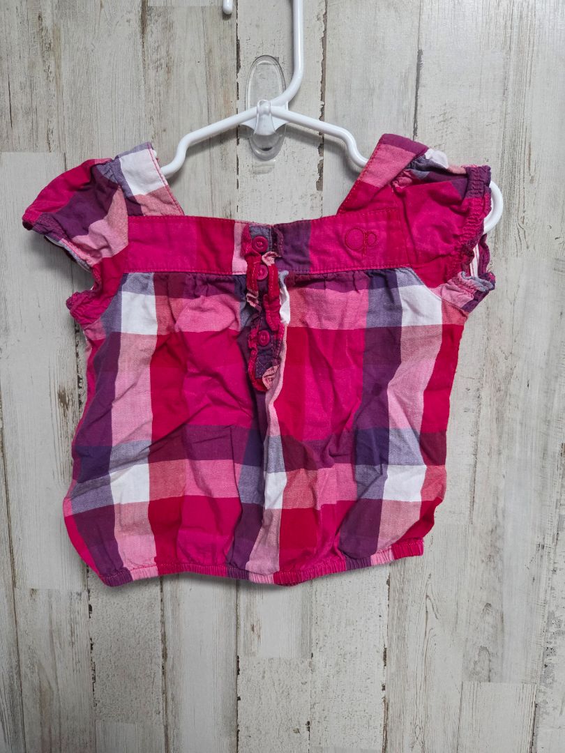 PINK/PURPLE OP PLAID TOP, GIRL 12M