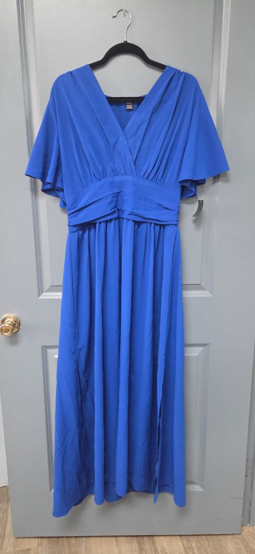 ROYAL BLUE SHEIN MAXI DRESS, LADIES XL