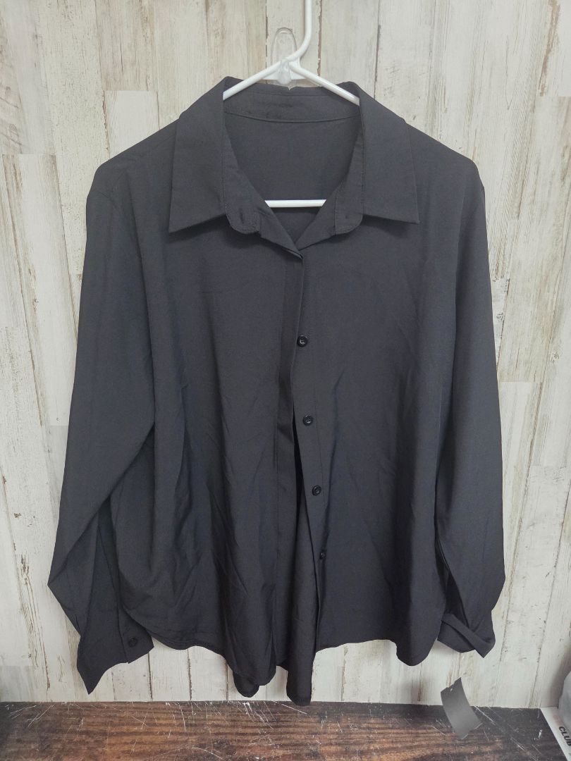 BLACK  BUTTON UP, LADIES 2X