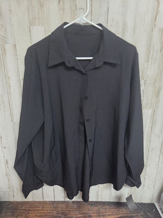 BLACK  BUTTON UP, LADIES 2X