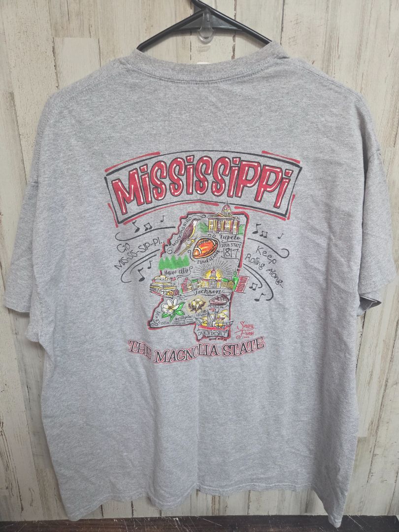GREY SASSY FRASS MAGNOLIA STATE TEE, LADIES XL