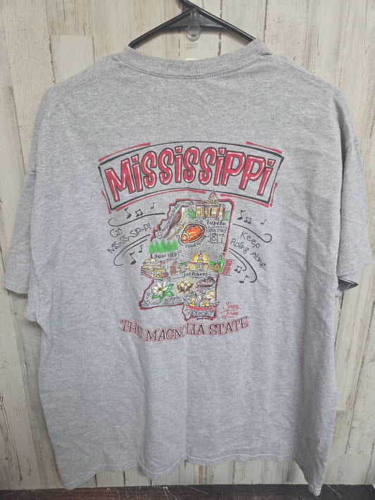 GREY SASSY FRASS MAGNOLIA STATE TEE, LADIES XL