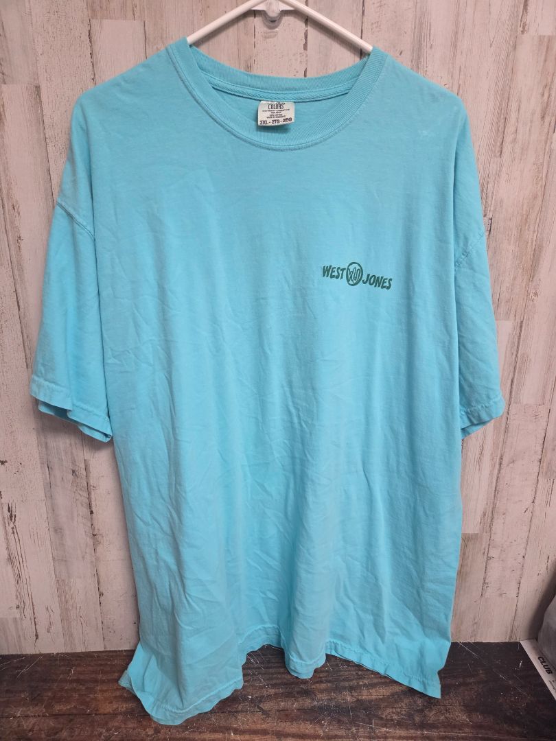TEAL COMFORT COLORS WEST JONES VW BUS TEE, LADIES 2X