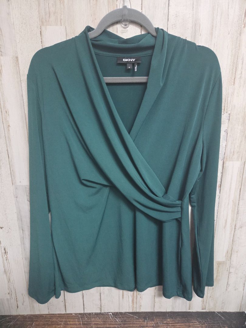 GREEN DKNY SURPLICE TOP, LADIES XL