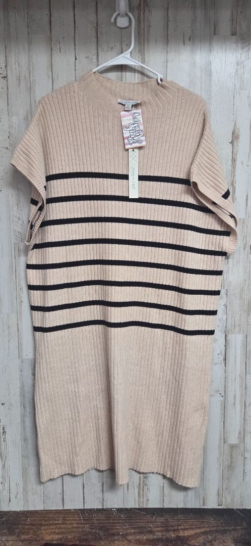 BEIGE SHE + SKY NEW STRIPED KNIT DRESS, LADIES XL