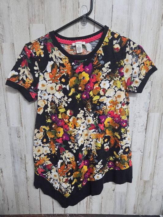 BLACK WESTBOUND FLORAL ASSYMETRIC TOP, Ladies S