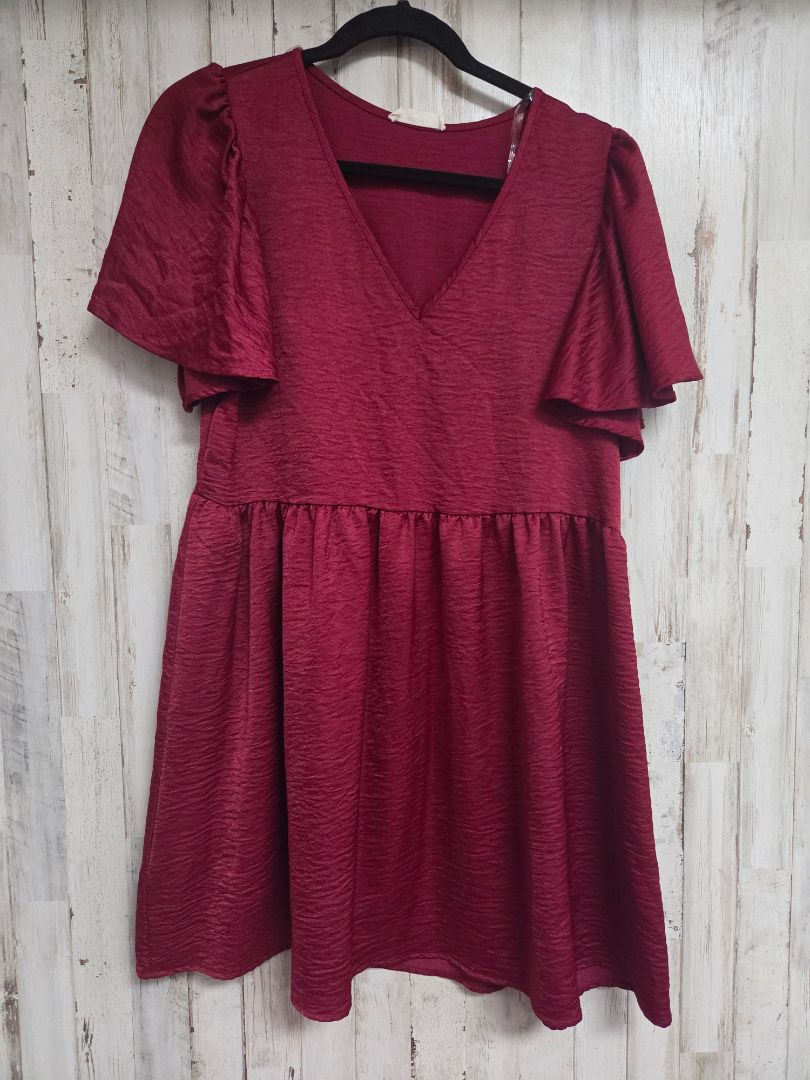 WINE RED ENTRO RUFFLE DRESS, LADIES S