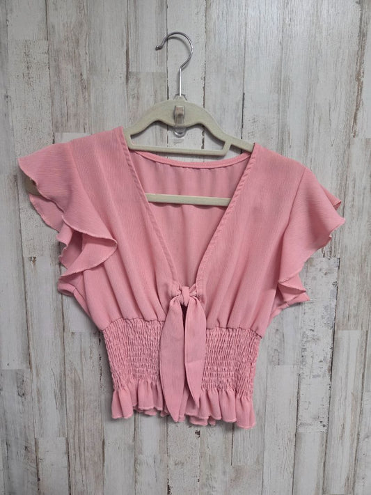 ROSE SHEIN SMOCKED CROP TOP, LADIES M