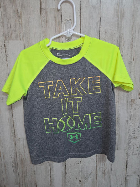 GREY/YELLOW UNDER ARMOUR TAKE IT HOME RAGLAN, BOYS 4