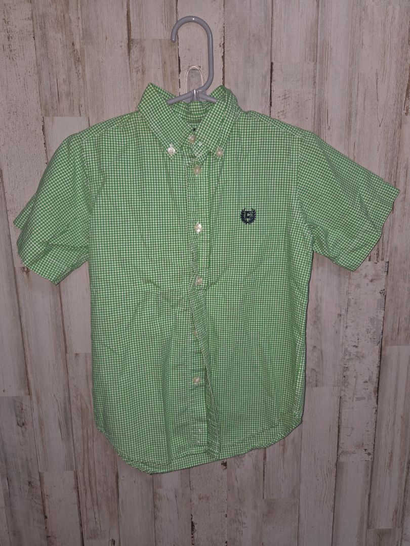 GREEN CHAPS PLAID BUTTON UP, BOYS 4