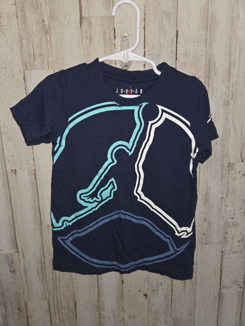 NAVY JODAN AIR LOGO TEE, BOYS 4/5