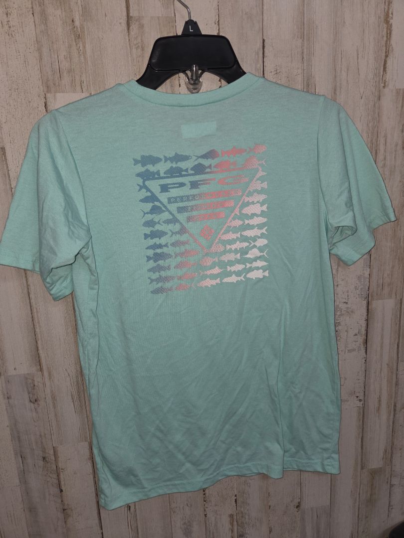 TEAL COLUMBIA PFG TEE, BOYS 14/16