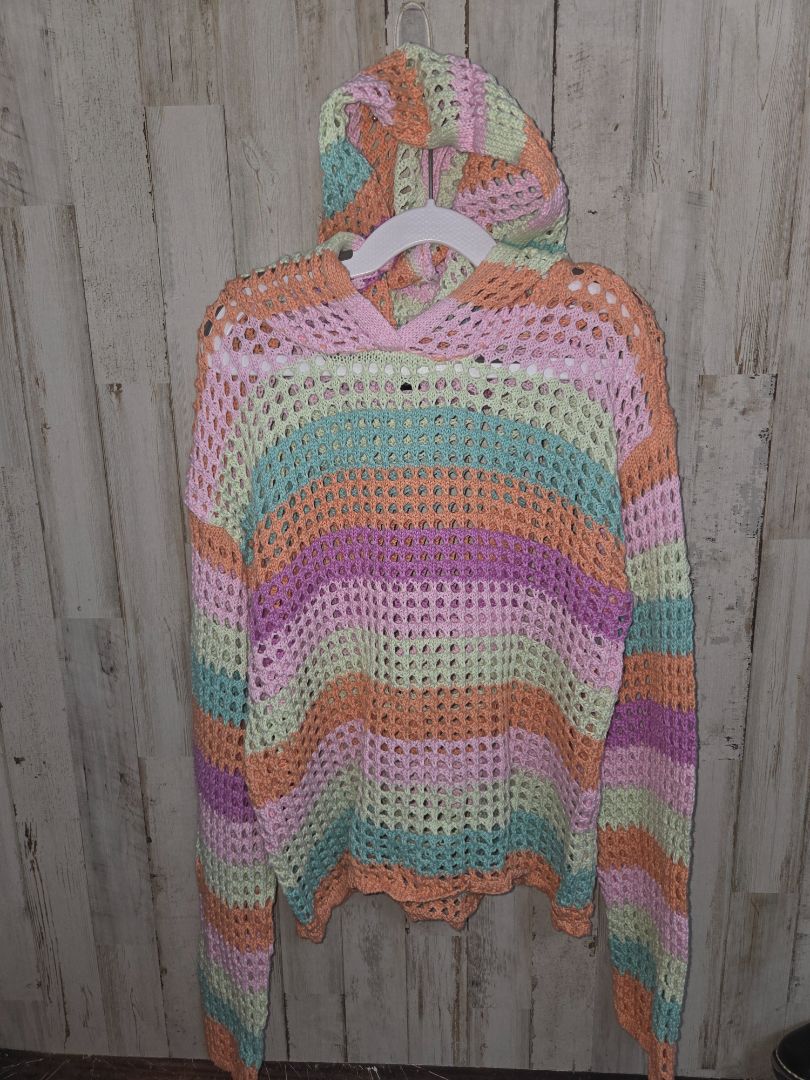 PEACH ART CLASS KNIT HOODED TOP, GIRLS 14/16